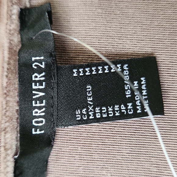nwt FOREVER 21 velvet dress M spaghetti strap taupe empire slip dress - Picture 3 of 4